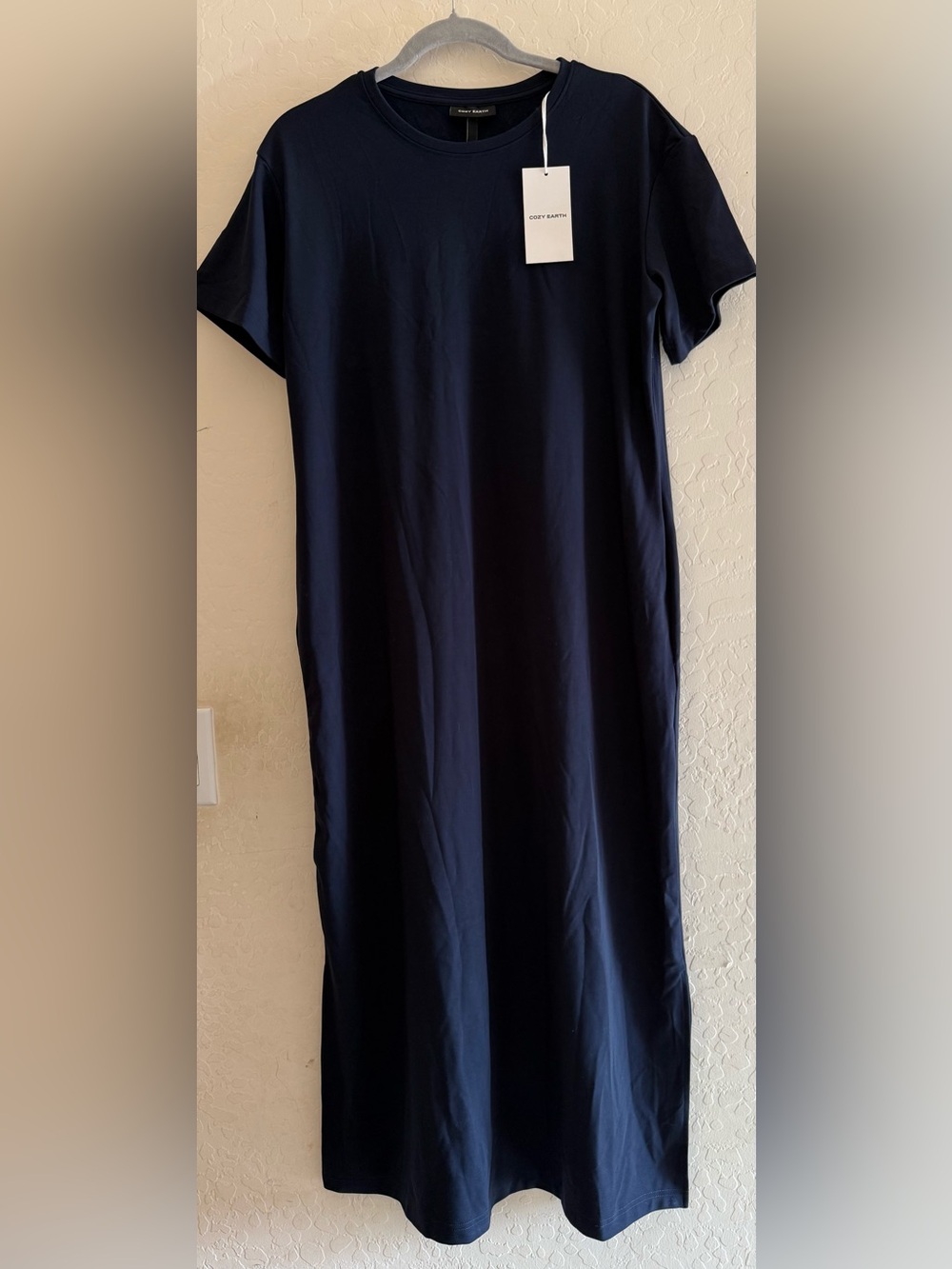 Cozy Earth, large, navy maxi dress